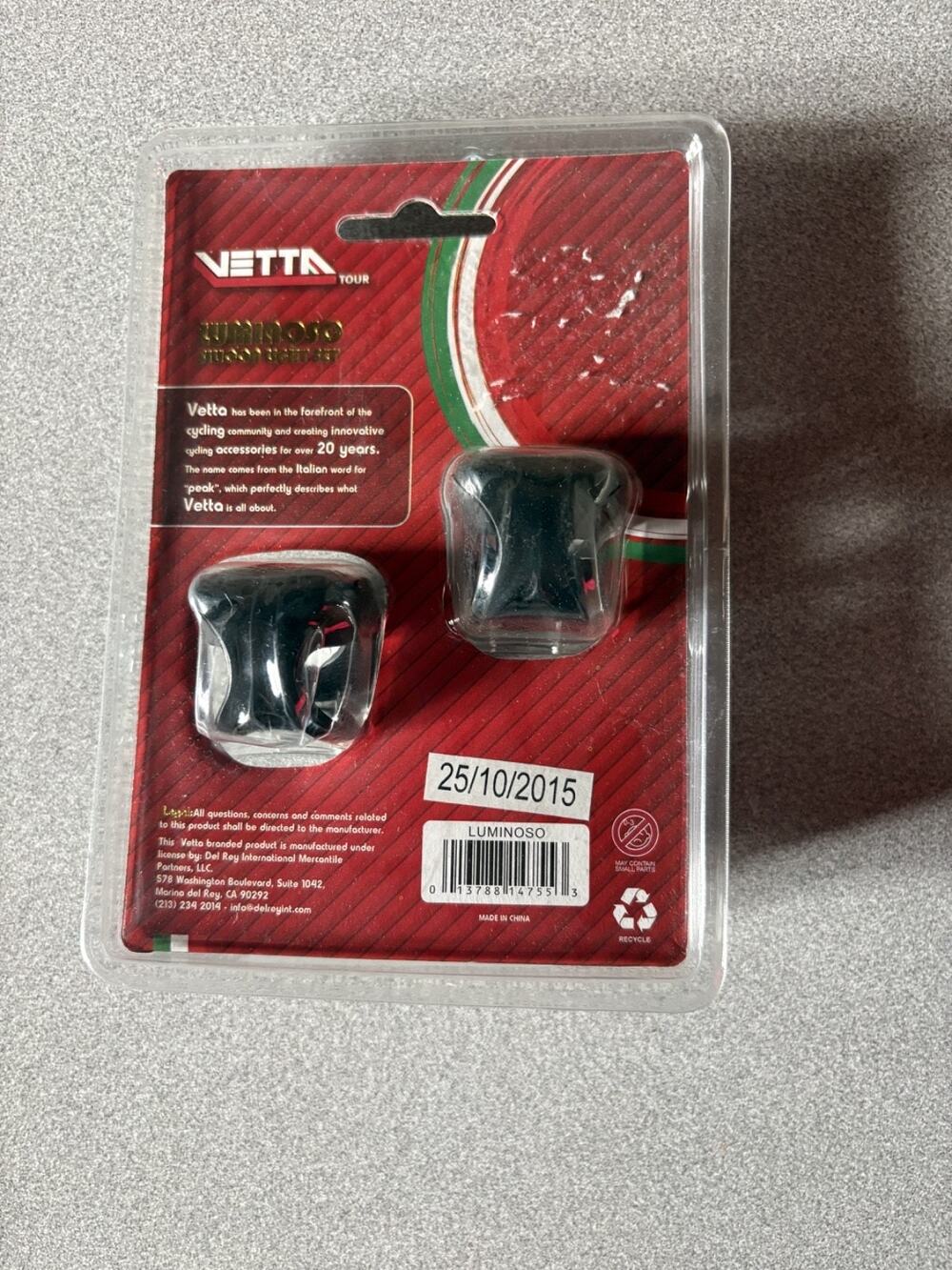 Vetta Tour Luminoso LED Bicycle Light Set Front Rear Waterproof NOS